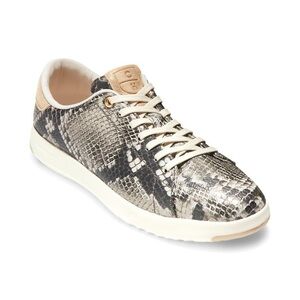 Cole Haan Snake-Print Leather Sneakers